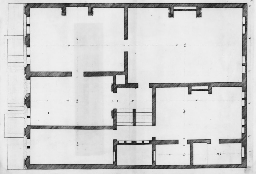 Baugenehmigung: Grundriss eines Wohnhauses als Architekturzeichnung